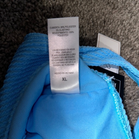 Salt + Cove Blue Ribbed One-Shoulder Bikini - Picture 4 of 5